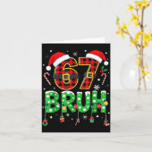 Bruh 67 Six Seven 6 7 Meme Christmas Funny Boy Gir Kaart (Gele Bloem)