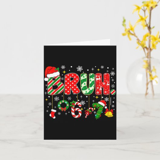 Bruh 67 Six Seven 6 7 Meme Christmas Funny Boy Gir Kaart (Gele Bloem)