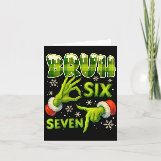 Bruh 67 Six Seven 6 7 Meme Christmas Funny Gen Alp Kaart (Voorkant)