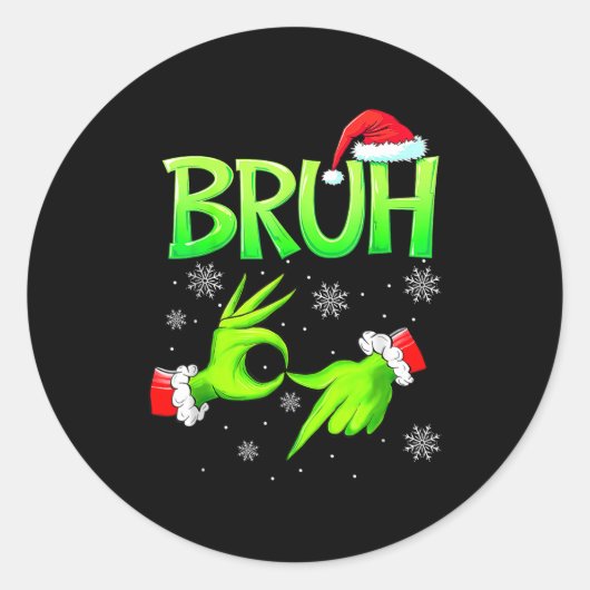 Bruh 67 Six Seven 6 7 Meme Christmas Funny Gen Alp Ronde Sticker (Voorkant)