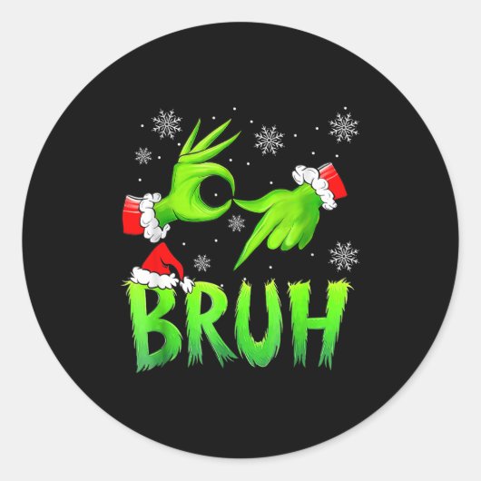 Bruh 67 Six Seven 6 7 Meme Christmas Funny Gen Alp Ronde Sticker (Voorkant)