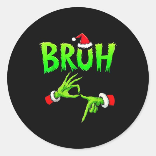Bruh 67 Six Seven 6 7 Meme Christmas Funny Gen Alp Ronde Sticker (Voorkant)