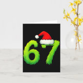Bruh 67 Six Seven 6 7 Meme Christmas Funny  Kaart (Gele Bloem)