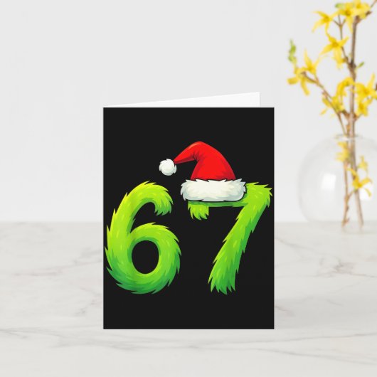 Bruh 67 Six Seven 6 7 Meme Christmas Funny Kaart (Gele Bloem)