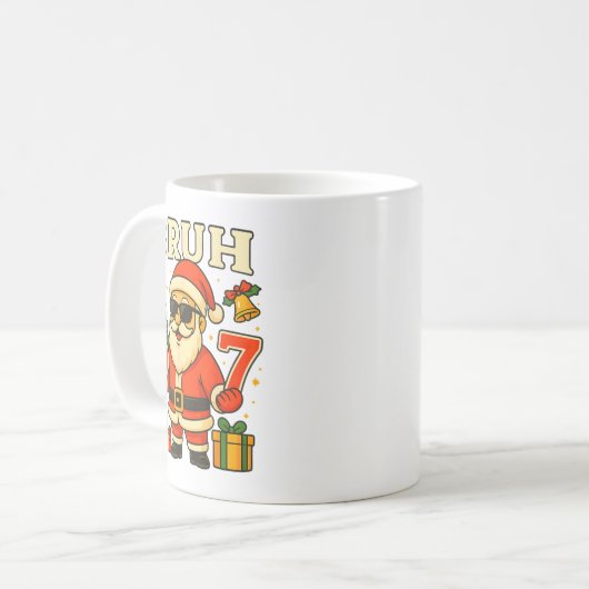 Bruh 67 Six Seven 6 7 Meme Christmas Santa Pajamas Koffiemok (Voorkant links)