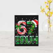 Bruh 67 Six Seven 6 7 Meme Christmas Tree Candy Ca Kaart (Gele Bloem)