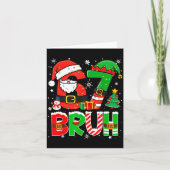 Bruh 67 Six Seven 6 7 Meme Funny Christmas Boys Gi Kaart (Voorkant)