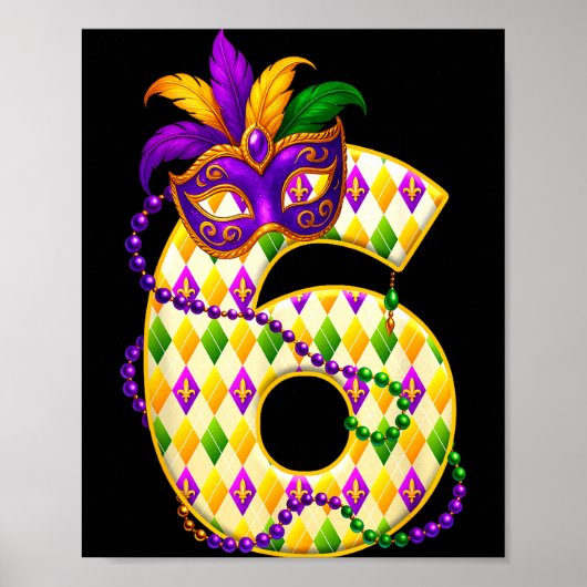 Bruh 67 Six Seven 6 7 Meme Funny Mardi Gras Kids M Poster (Voorkant)
