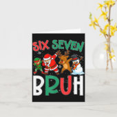Bruh 67 Six Seven 6 7 Meme Gen Alpha Christmas Gen Kaart (Gele Bloem)