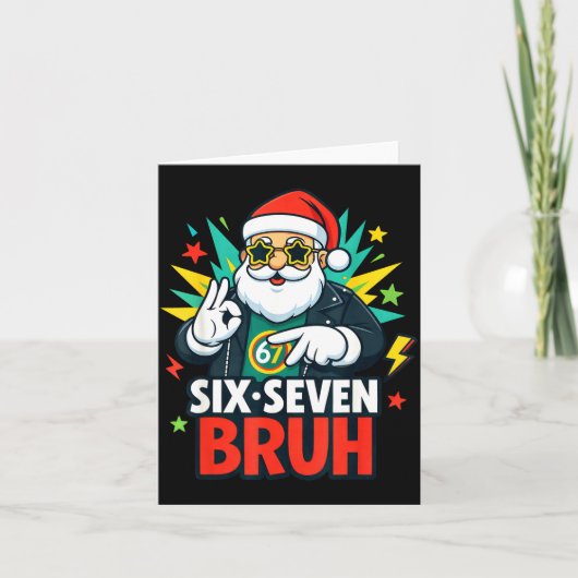 Bruh 67 Six Seven 6 7 Meme Gen Alpha Christmas Gen Kaart (Voorkant)