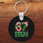 Bruh 67 Six Seven 6 7 Meme Kerstboom Kerststok Sleutelhanger (Voorkant)