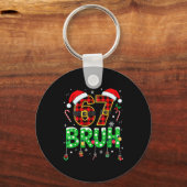 Bruh 67 Six Seven 6 7 Meme Kerstman Funny Jongen M Sleutelhanger (Voorkant)