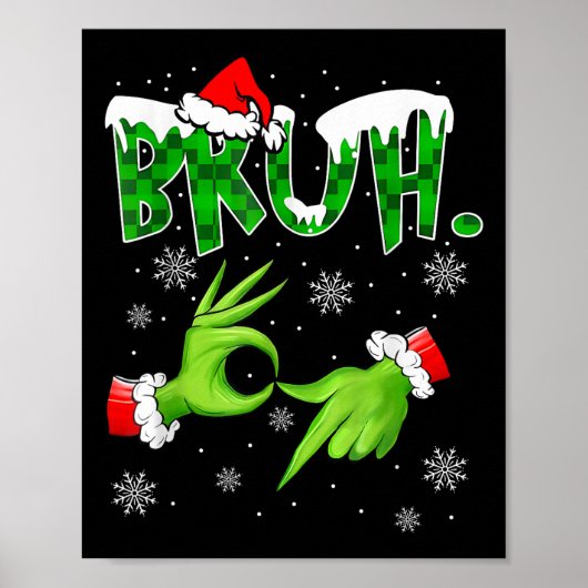 Bruh 67 Six Seven 6 7 Meme Kerstmis Grappig Gen Al Poster (Voorkant)