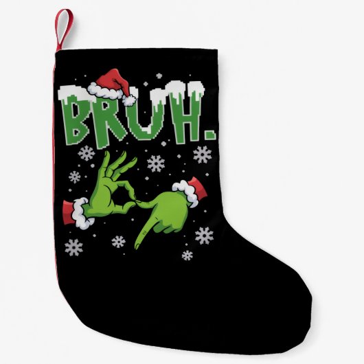 Bruh 67 Six Seven 6 7 Meme Kerstmis Grappig Gen Kleine Kerstsok (Voorkant)