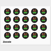 Bruh 67 Six Seven 6 7 Meme Kerstmis Grappig Jongen Ronde Sticker (Vel)