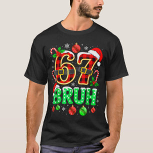 Bruh 67 Six Seven 6 7 Meme Kerstmis Grappig Jongen T-shirt