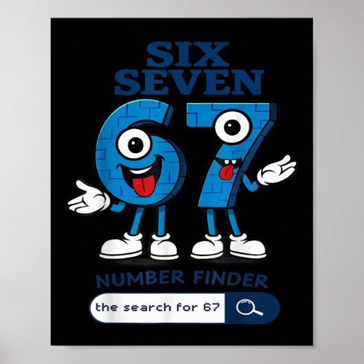 Bruh 67 Six Seven 6-7 Talian Brainrot Meme For Kid Poster (Voorkant)