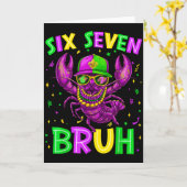 Bruh 67 Six Seven Crawfish Beads Mardi Gras Men Ki Kaart (Gele Bloem)