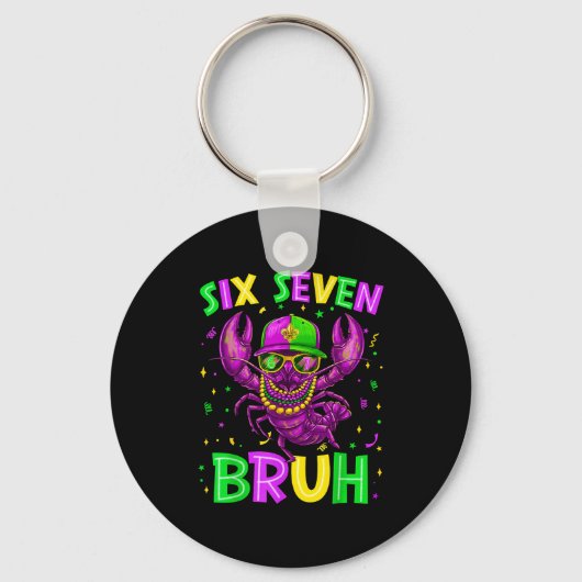 Bruh 67 Six Seven Crawfish Beads Mardi Gras Men Ki Sleutelhanger (Voorkant)