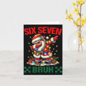 Bruh 67 Six Seven Funny Christmas Santa Claus 6 7 Kaart (Gele Bloem)
