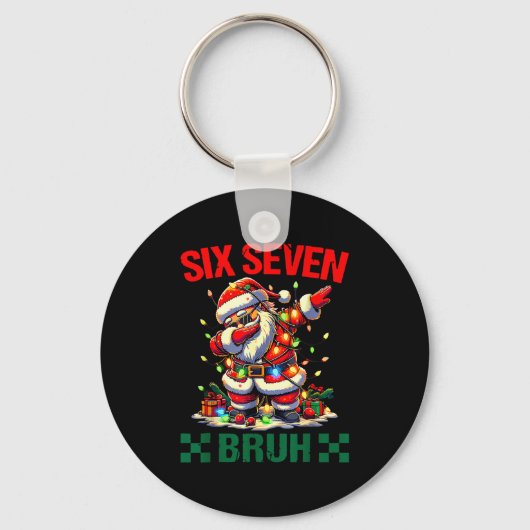Bruh 67 Six Seven Funny Christmas Santa Claus 6 7  Sleutelhanger (Voorkant)