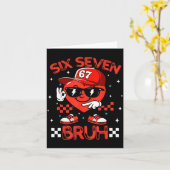 Bruh 67 Six Seven Meme Dab Hart Jongens Kinderen V Kaart (Gele Bloem)