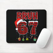Bruh 67 Six Seven Meme Leuke Kerst Rode Geruite Xm Muismat (Met muis)