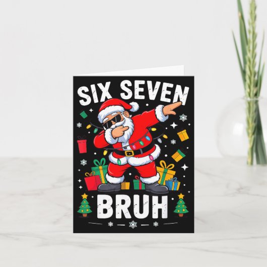 Bruh 67 Six Seven Santa Dabbing Christmas  Kaart (Voorkant)