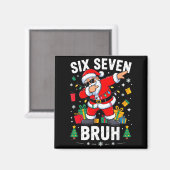 Bruh 67 Six Seven Santa Dabbing Christmas  Magneet (Voorkant / Achterkant)