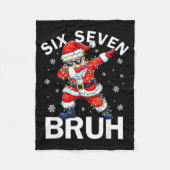 Bruh 67 Six Seven Santa Dabbing Christmas Meme Boy Fleece Deken (Voorkant)