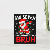 Bruh 67 Six Seven Santa Dabbing Christmas Meme Boy Kaart (Voorkant)