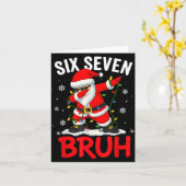 Bruh 67 Six Seven Santa Dabbing Christmas Meme Boy Kaart (Gele Bloem)