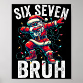 Bruh 67 Six Seven Santa Dabbing Christmas Meme Boy Poster (Voorkant)