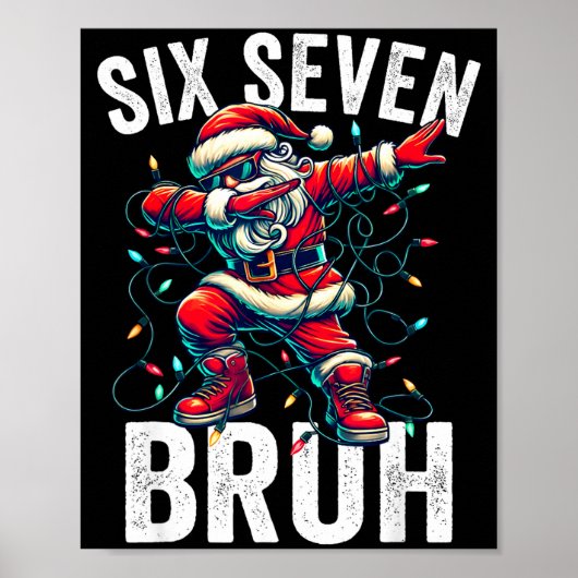 Bruh 67 Six Seven Santa Dabbing Christmas Meme Boy Poster (Voorkant)
