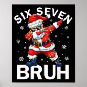 Bruh 67 Six Seven Santa Dabbing Christmas Meme Boy Poster (Voorkant)