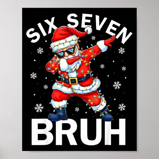 Bruh 67 Six Seven Santa Dabbing Christmas Meme Boy Poster (Voorkant)