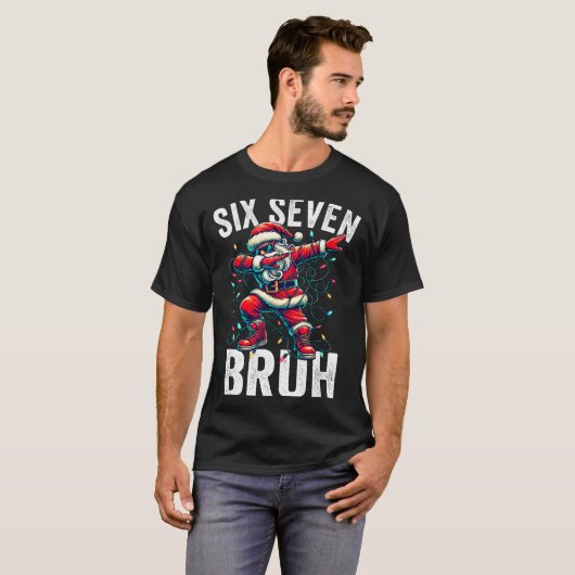Bruh 67 Six Seven Santa Dabbing Christmas Meme Boy T-shirt (Voorkant volledig)