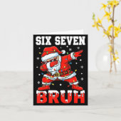 Bruh 67 Six Seven Santa Dabbing Christmas Men Boys Kaart (Gele Bloem)