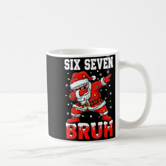 Bruh 67 Six Seven Santa Dabbing Christmas Men Boys Koffiemok (Rechts)