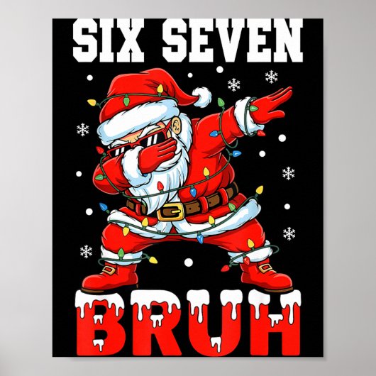 Bruh 67 Six Seven Santa Dabbing Christmas Men Boys Poster (Voorkant)