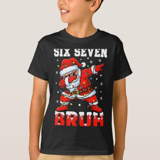Bruh 67 Six Seven Santa Dabbing Christmas Men Boys T-shirt (Voorkant)