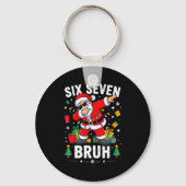 Bruh 67 Six Seven Santa Dabbing Christmas Sleutelhanger (Voorkant)