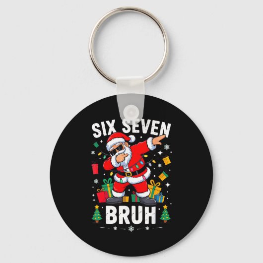 Bruh 67 Six Seven Santa Dabbing Christmas  Sleutelhanger (Voorkant)