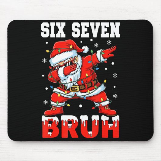 Bruh 67 Six Seven Sinterklaas Dabbing Kerstmannen Muismat (Voorkant)