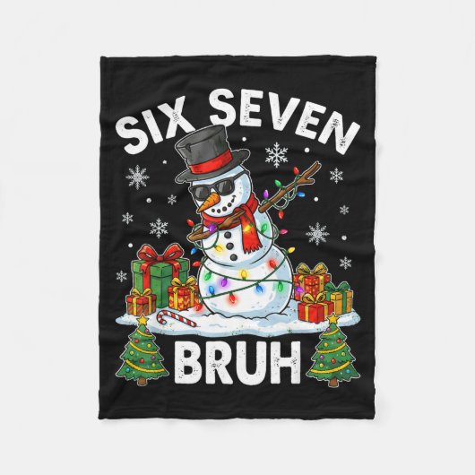 Bruh 67 Six Seven Snowman Dabbing Christmas 6 7 Bo Fleece Deken (Voorkant)