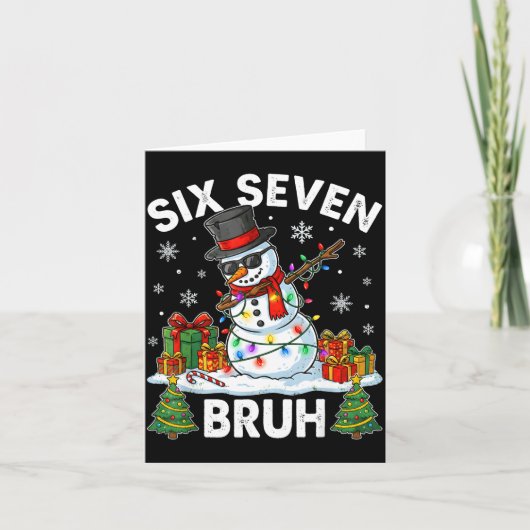 Bruh 67 Six Seven Snowman Dabbing Christmas 6 7 Bo Kaart (Voorkant)