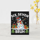 Bruh 67 Six Seven Snowman Dabbing Christmas 6 7 Bo Kaart (Gele Bloem)