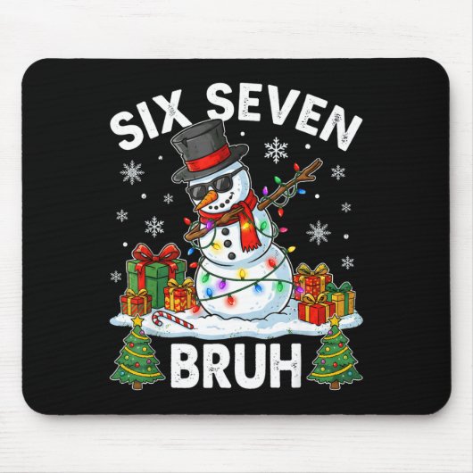 Bruh 67 Six Seven Snowman Dabbing Christmas 6 7 Bo Muismat (Voorkant)