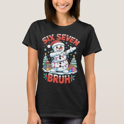 Bruh 67 Six Seven Snowman Dabbing Christmas Shirts (Voorkant)