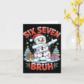 Bruh 67 Six Seven Snowman Dabbing Christmas Shirts Kaart (Gele Bloem)